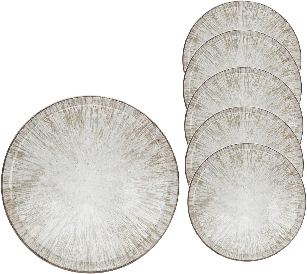 XL Porseleinen Pizzaborden Ø 33 cm - Set van 6 - Vaatwasser & Magnetronbestendig