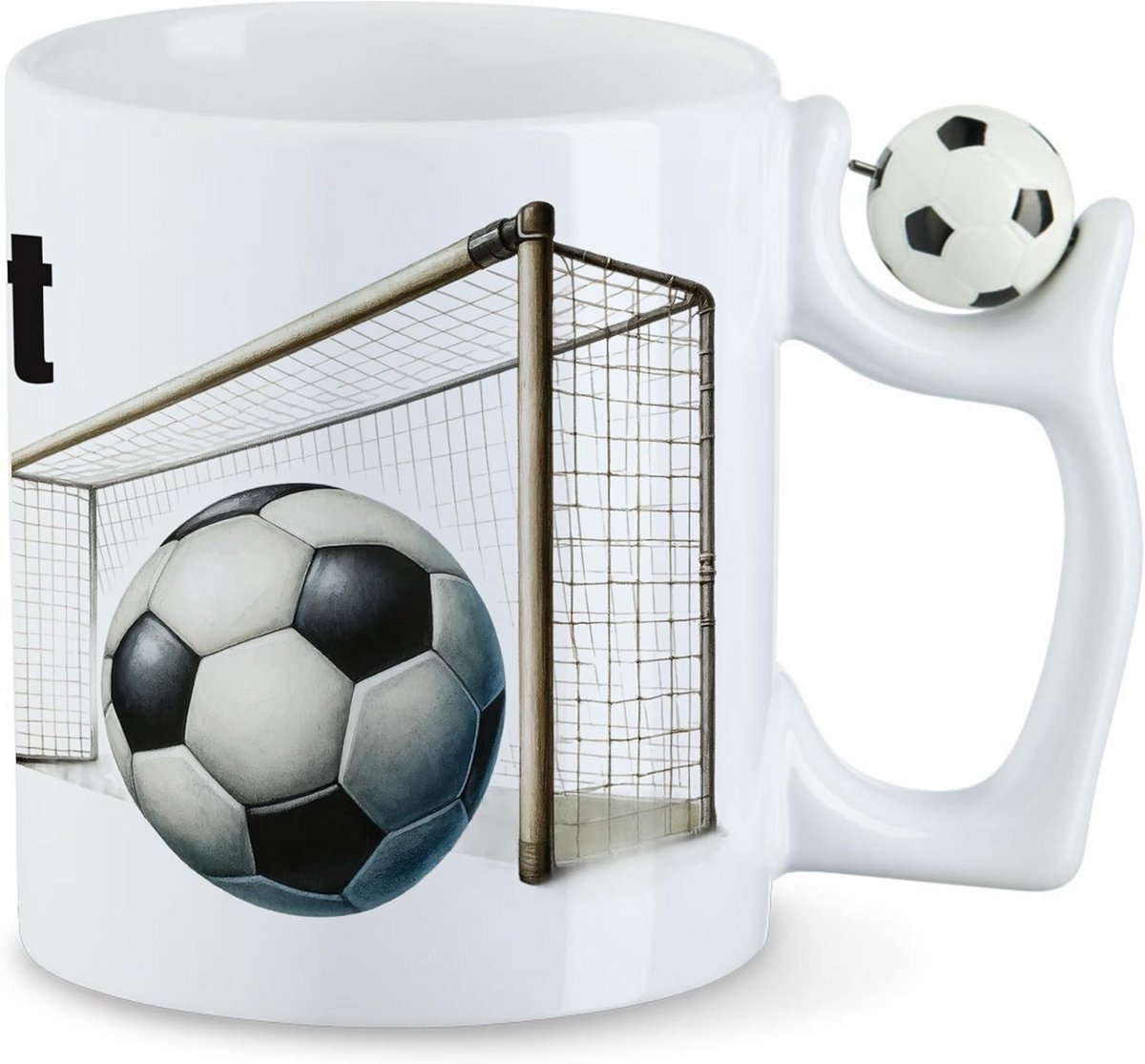 Gepersonaliseerde Beker met Voetbalhandvat - Kinderen en Volwassenen - Naamgravering