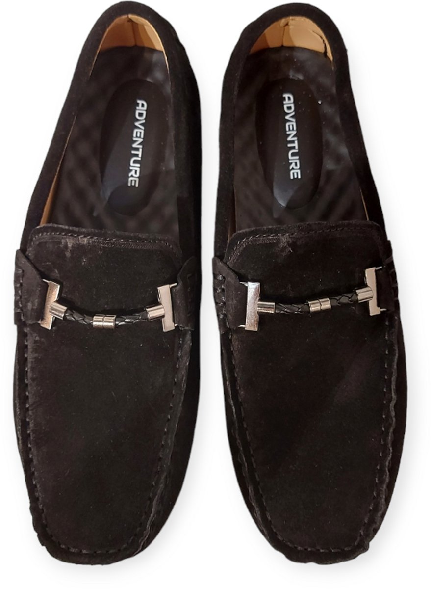 Adventure Instapper Milano Zwart Suede Leer High Soft Insole