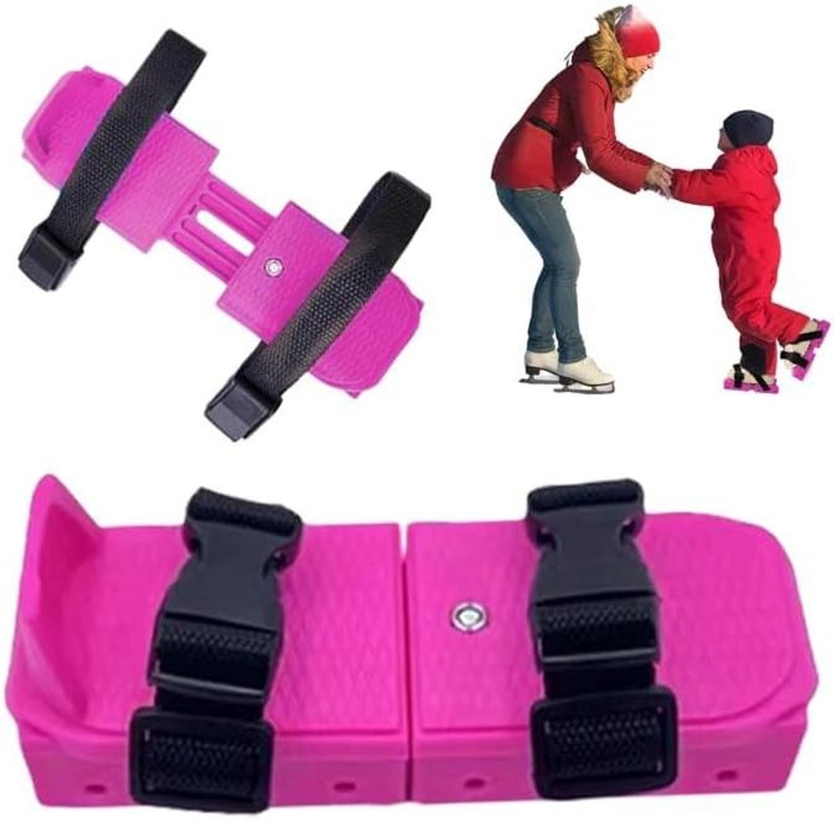 Schaatshulpschoenen voor peuters – verstelbaar en stabiliteit garanderen – roze – skating-accessoires, reparatie en sportschoenen