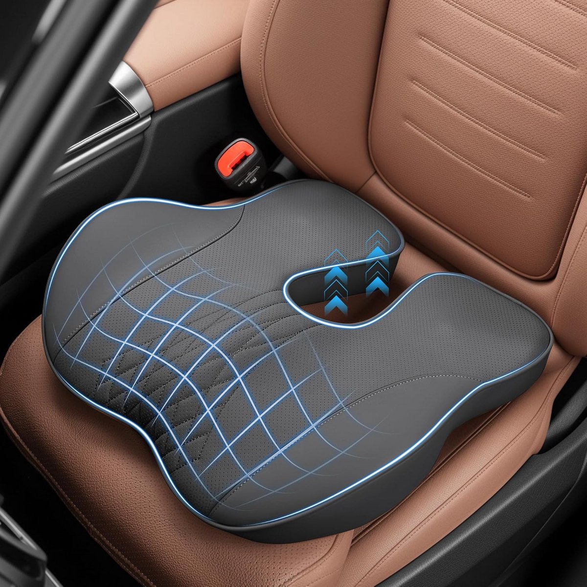 Ergonomisch Zitkussen van Traagschuim voor Auto, Kantoor en Thuis met Stuitondersteuning