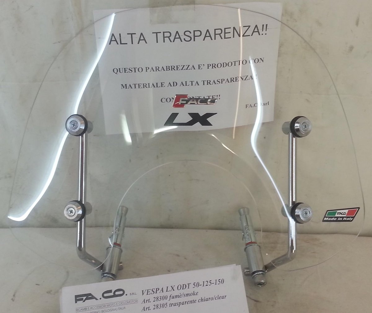 Transparant Windscherm voor Vespa LX 50 125 150cc Scooter