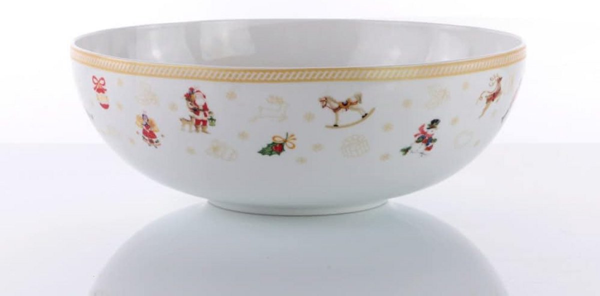 Grote Ronde Saladeschaal 25 cm Kerst Design - Vaatwasserbestendig