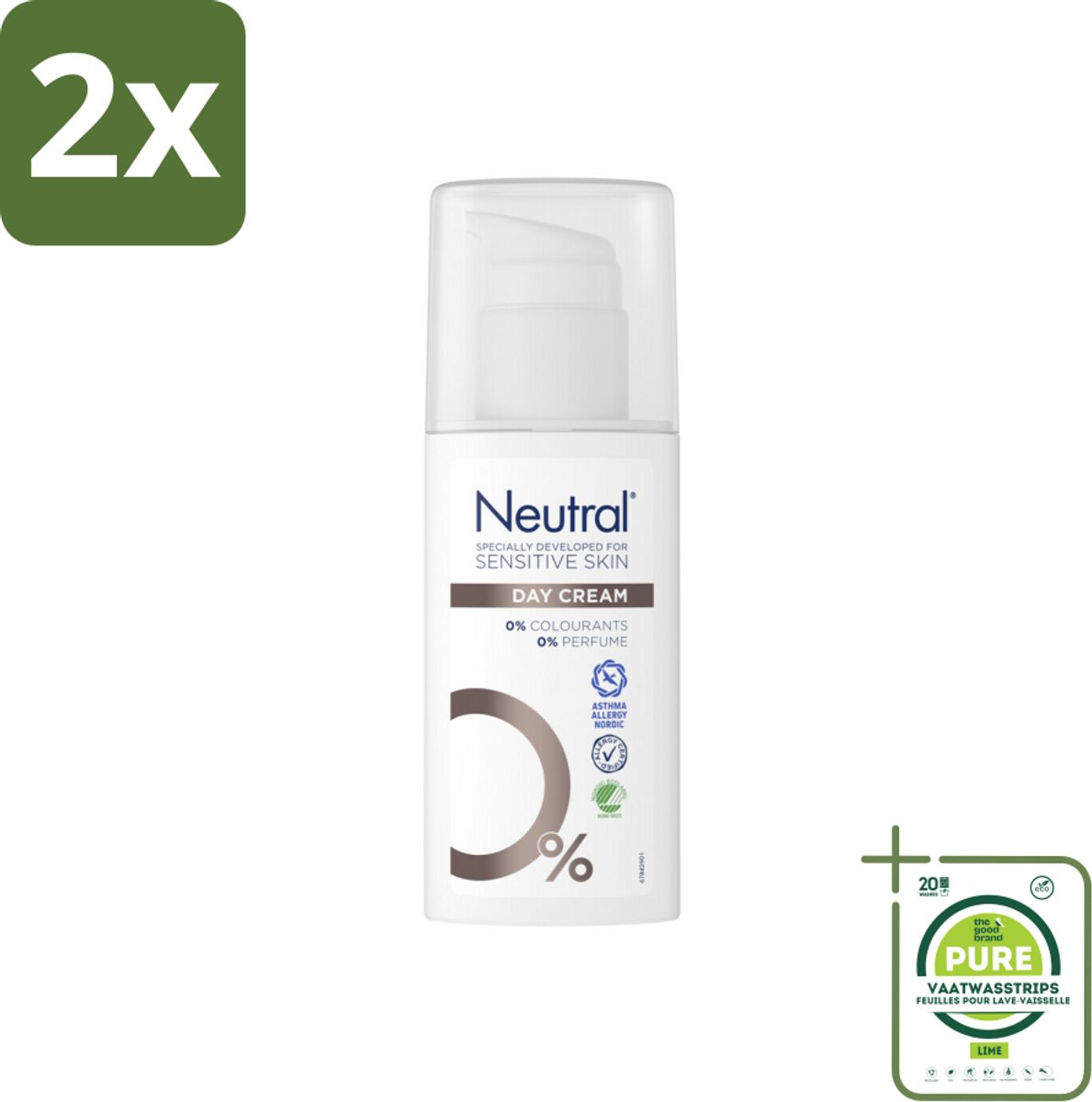 Neutral Face Cream 50 ml - Voordeelverpakking - 2 stuks - Gevoelige huid - Dagcrème
