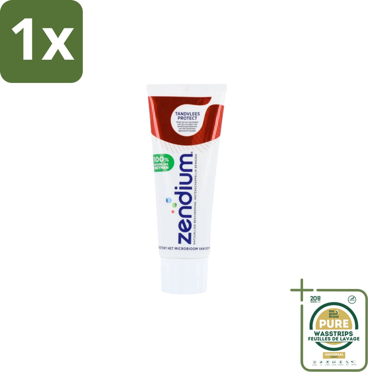 1 x Zendium – Tandpasta – Tandvlees Protect – 75 ml- Tandvlees Bescherming - Gevoelig Tandvlees - Natuurlijke Tandpasta - Fluoride - Mondgezondheid