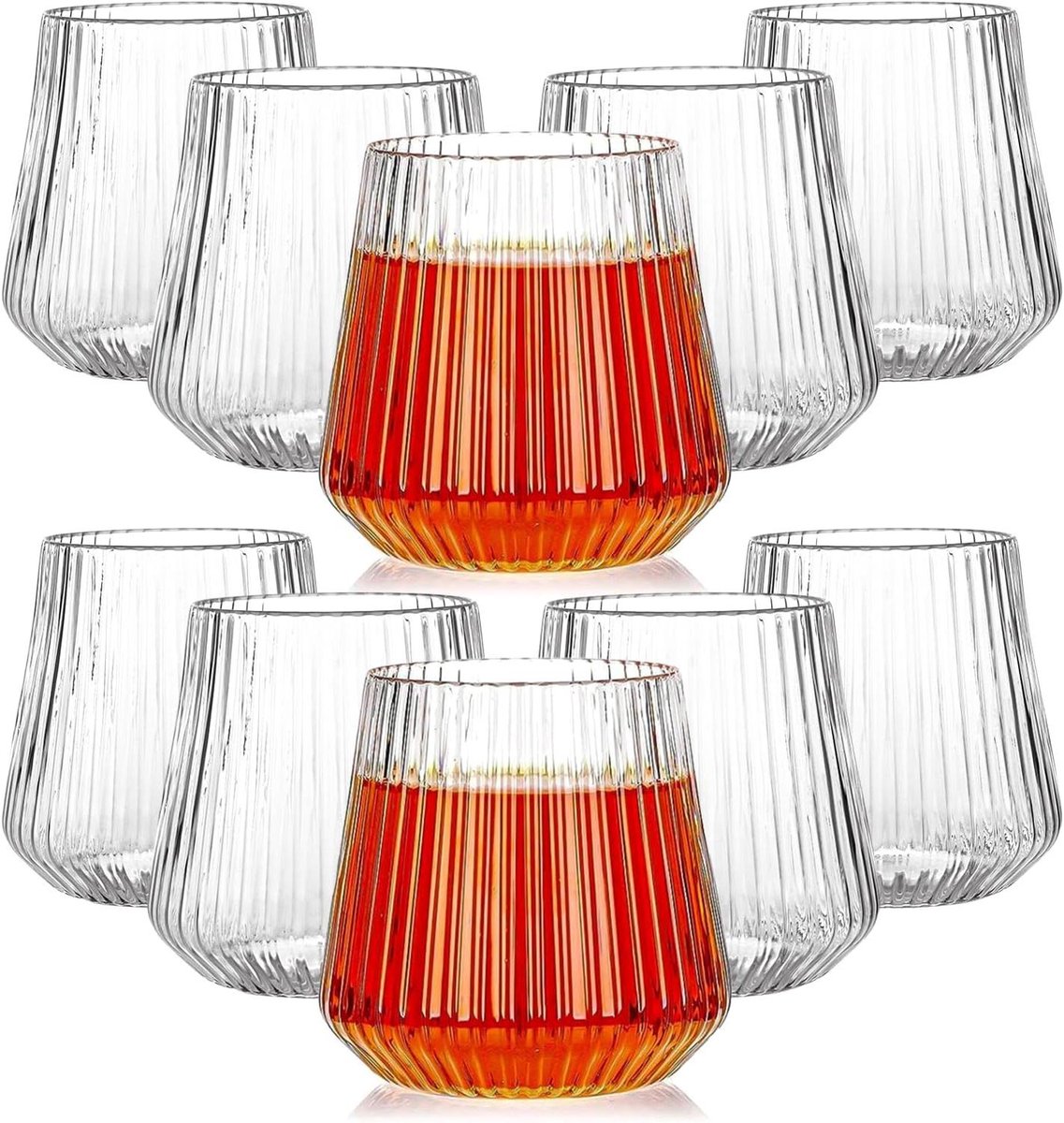 Drinkglazen 400 ml PET-kunststof set van 10 - BPA-vrij - camping feest bruiloft