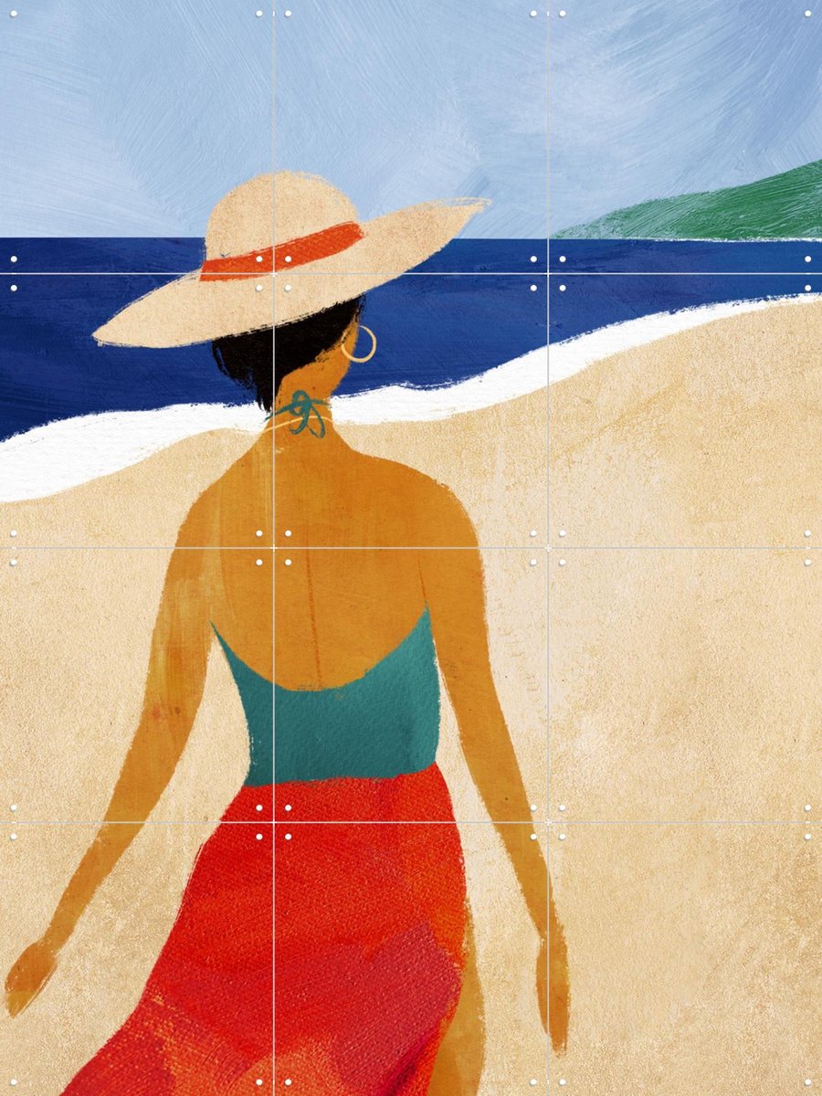 IXXI Beach Escape, Henry Rivers - 60 x 80 cm - Gratis ophangtool - Grote wanddecoratie en posters - Grafisch Ontwerp, Illustraties, Speels, Kleurrijk