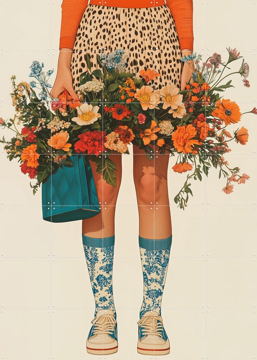 IXXI Made in holland, Mirjam Duizendstra - 100 x 140 cm - Gratis ophangtool - Grote wanddecoratie en posters Woonkamer, Mode, Bloemen