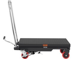 VEVOR Hydraulische schaarheftafel 230 kg Draagvermogen Heftafelwagen 220-720 mm Hefbereik Heftafel Werkplaats 700 x 450 mm Platform Schaarheftruck Enkele schaar Zwart Fabrieken Magazijnen