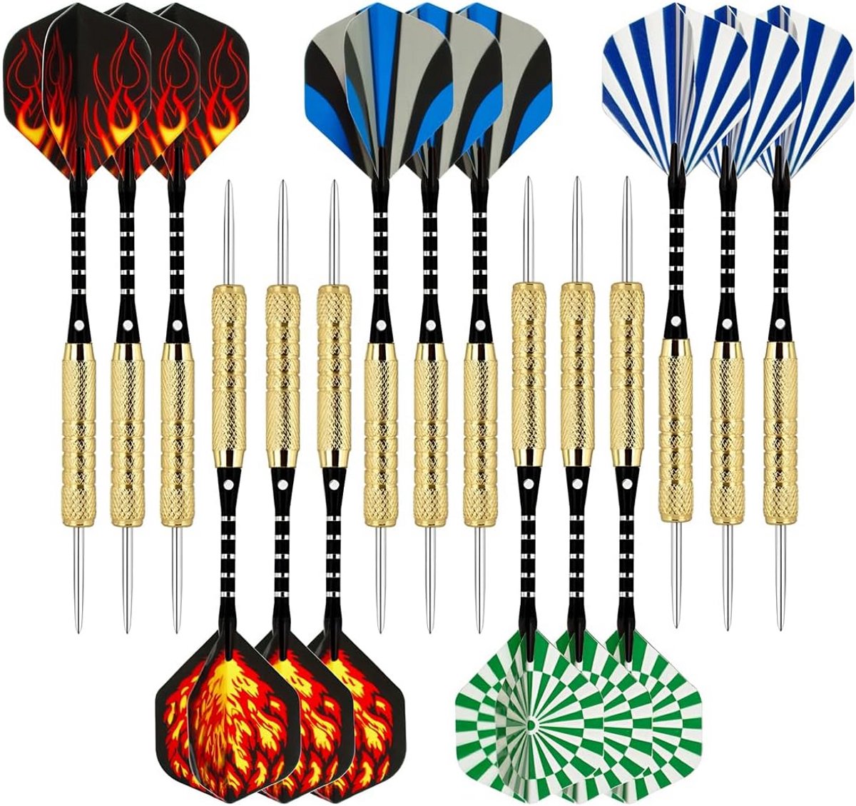 Dartpijlen Set Professioneel - Stalen Punten (18g & 23g) - Inclusief Aluminium Shafts, Flights en Accessoires