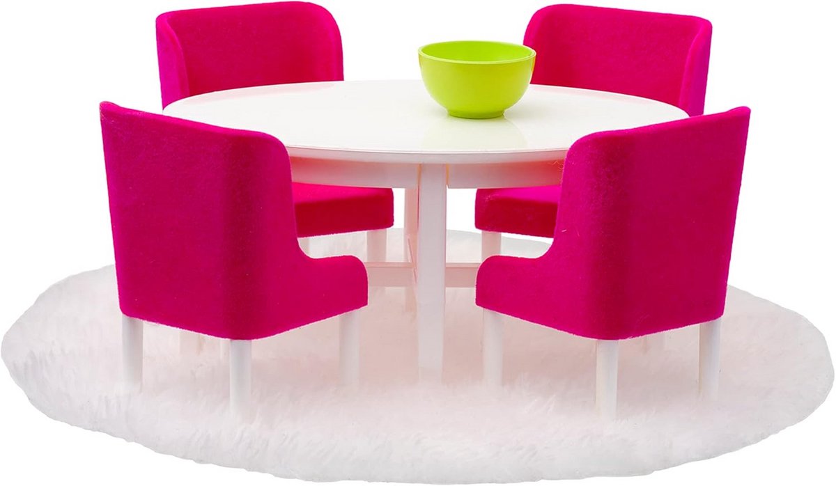 Interieur Set voor Poppenhuis - Eetkamer Meubels met Accessoires