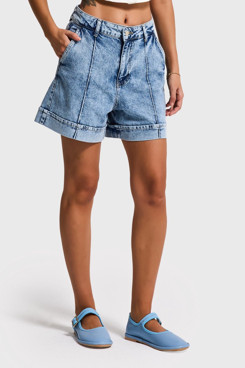 It's Basic - MINI DENIM SHORT - AQUA