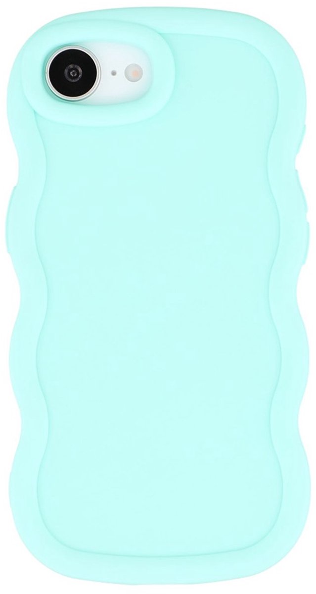 Hoesje geschikt voor Apple iPhone 17e/16e - Phonesta Wavy Silicone Back Cover - Mintgroen