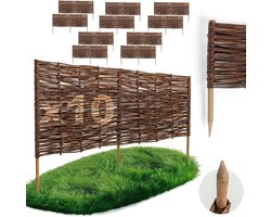 BOGATECO Wilgen Beeteinfassung - Set van 10 Stuks - Diverse Maten - Flexibele Rasenkant & Steckzaun - Handgevlochten Tuinafscheiding | 120 cm x 40 cm