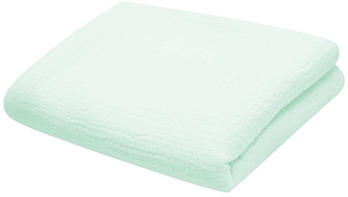NEW BABY - Dekentje - Mousseline deken 70x100 cm mintgroen 100% katoen - Babydeken - Wiegdeken - Kinderwagen - Ademend - ÖKO TEX