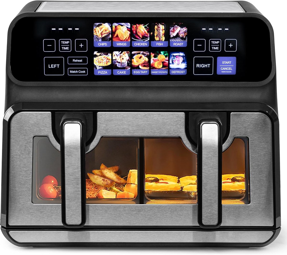 Dubbele Heteluchtfriteuse met Groot Volume en Touchdisplay