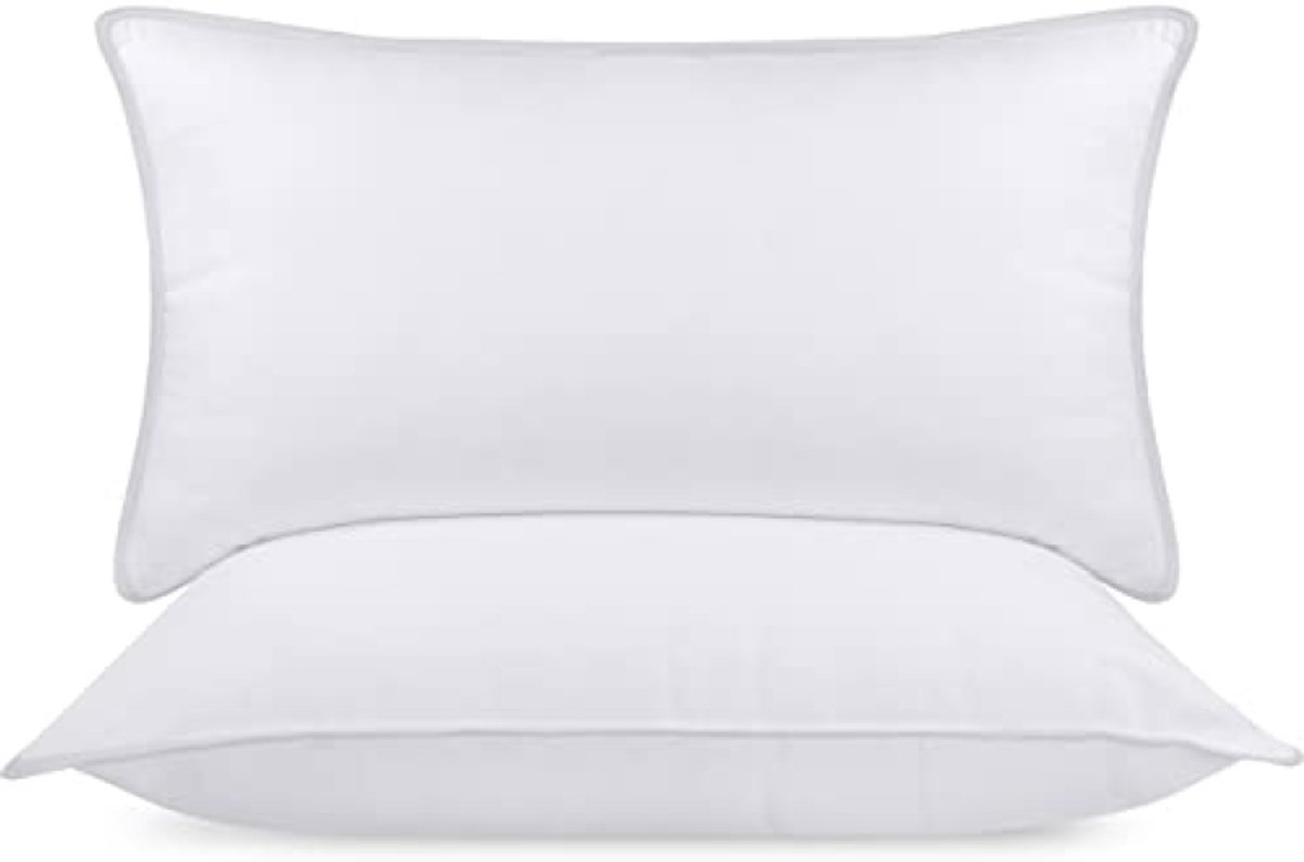 PromoHome Zachte Kussenset (2 stuks) - 40x70 cm - Holle Vezelvulling - Wit