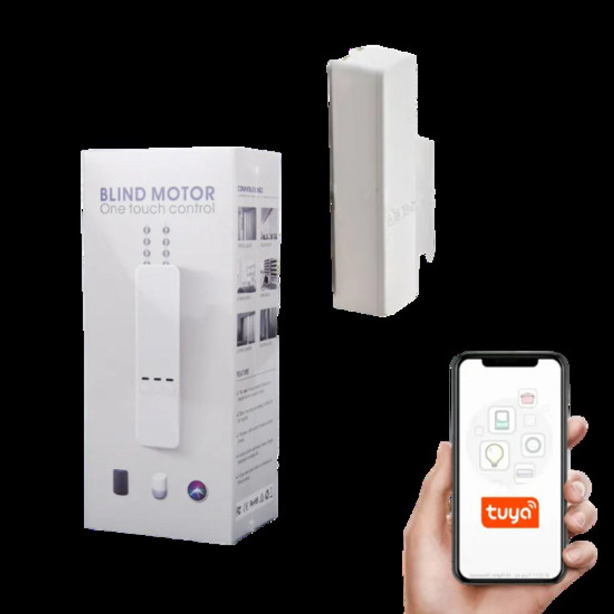 Slimme Rolgordijn Robot | Motor | Wifi | App bediening | Plug & Play installatie | Timers en scènes | Tuya Smart Life | Wit