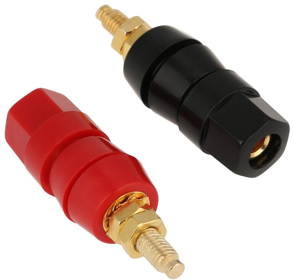 Banana Socket Test Probe Audio Speaker Terminal Binding Post - Set van 4 stuks - 4mm - Zwart en Rood