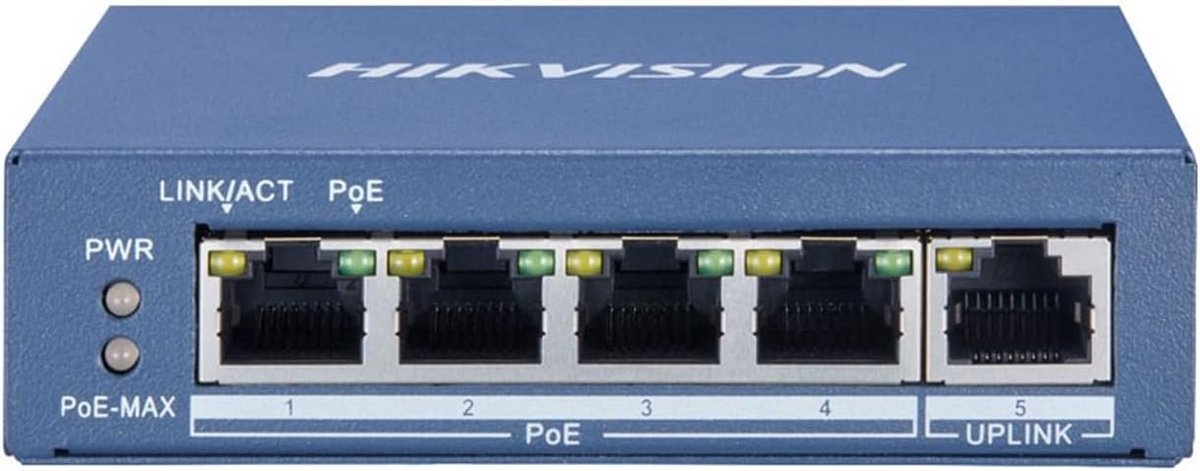 5-Poorts Gigabit PoE Switch met 4 PoE Ingangen
