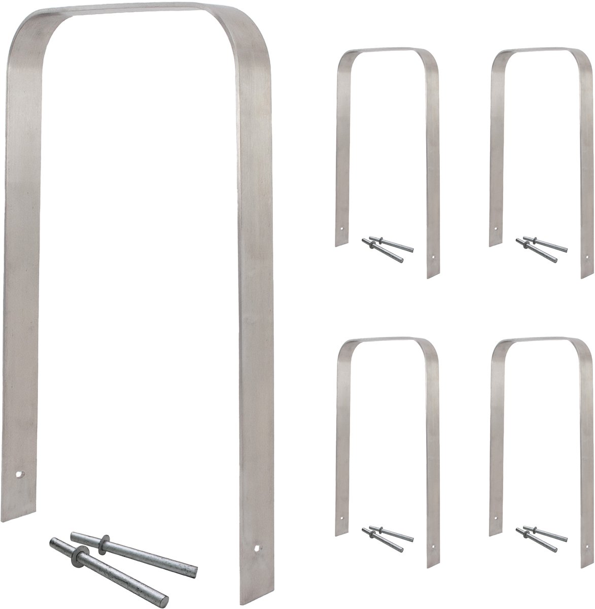 5 x Fietsenrek 117 x 80 cm RVS 13 mm Fietsenrek Parker type U