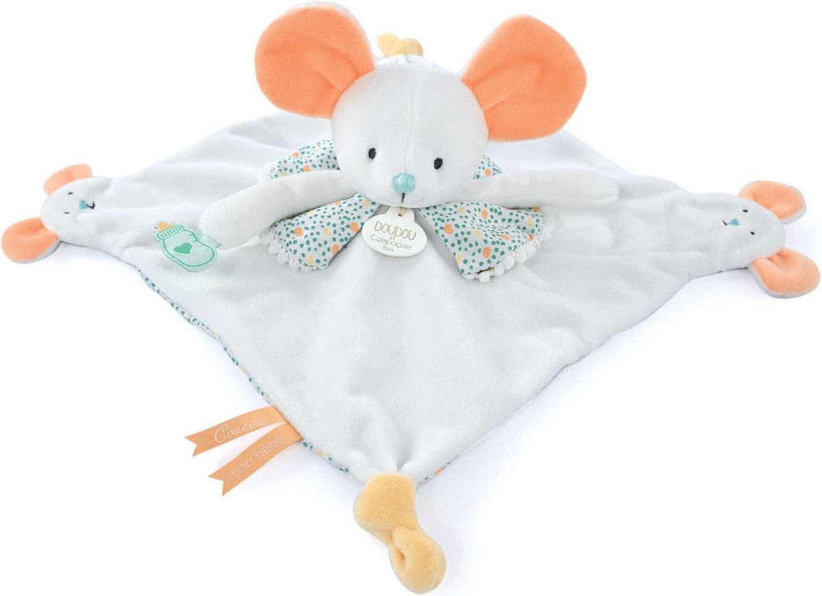 Knuffeldier en Vingerpop in Één - Beige Pluche Speelgoed voor Baby's