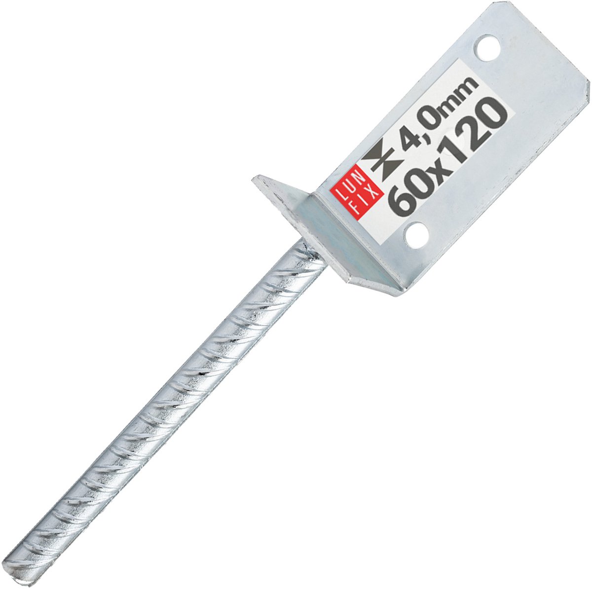 LUN FIX - Postdrager - L-vormige steun 60x60x120 mm - 1 stuk - Corrosiebestendig - Verzinkt staal 4mm