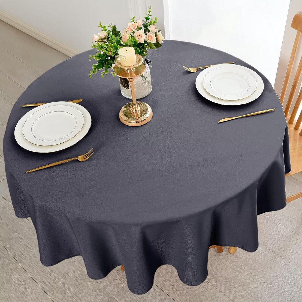 Ronde Tafelkleed 180 cm Grijs - Waterbestendig & Afwasbaar voor Binnen & Buiten