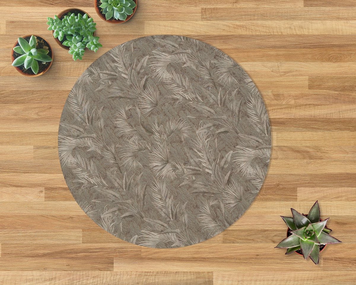 Coloray Vloerbeschermer - Natuur laat achter Stoel Mat - 100x100 cm - Bruin Vloerbeschermer Harde Vloer - Motif Vloerbeschermer - Mótif Bureaustoelmat - Ronde Mat - Natuur Thema