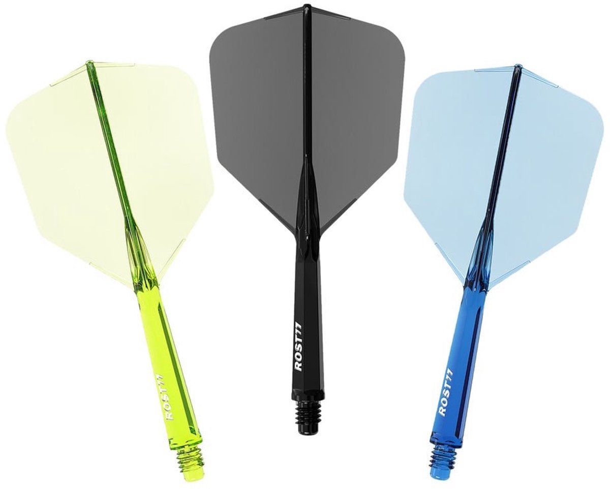 Cuesoul ROST 77 Transparent With Blue Black Green Logo Big Wing - Dart Flights