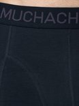 Detail van de donkerblauwe Muchachomalo boxershort met logo-tailleband.