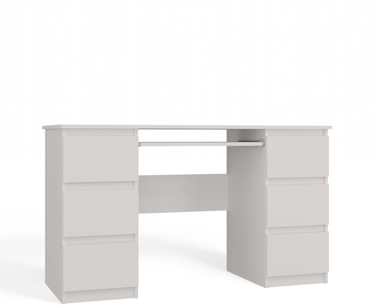 KUBA KUBA - Bureau - 6 lades - Wit - Met uitschuifbare toetsenbordplank