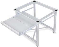 Metalen wasmachine-onderstel - Verhoogd frame - Apparaten plaatsen - Uittrekbare plank - 60 x 56 x 52 cm - Wit
