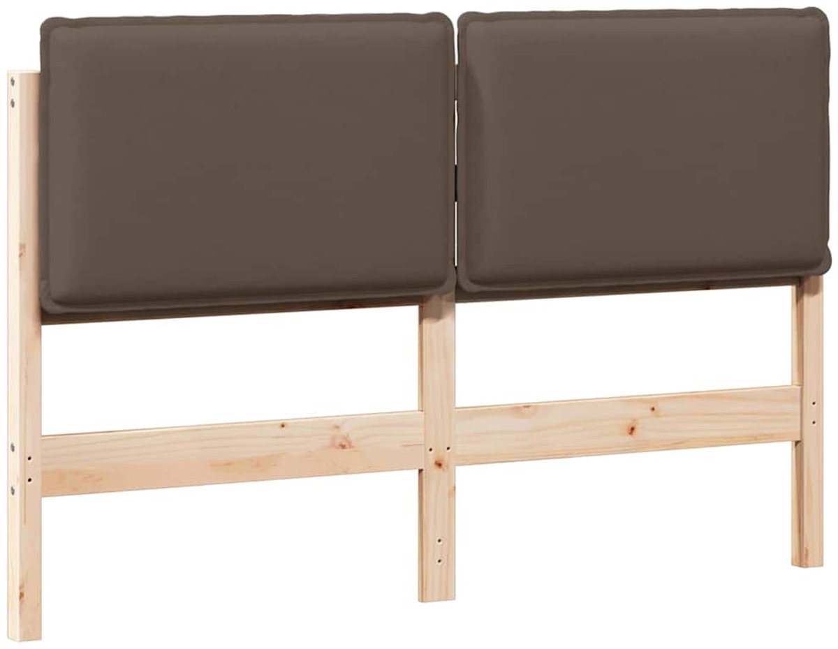 vidaXL Gestoffeerd - hoofdbord - Natuurlijk - en - Licht - Grijs - 120 - cm Natuurlijk en lichtgrijs