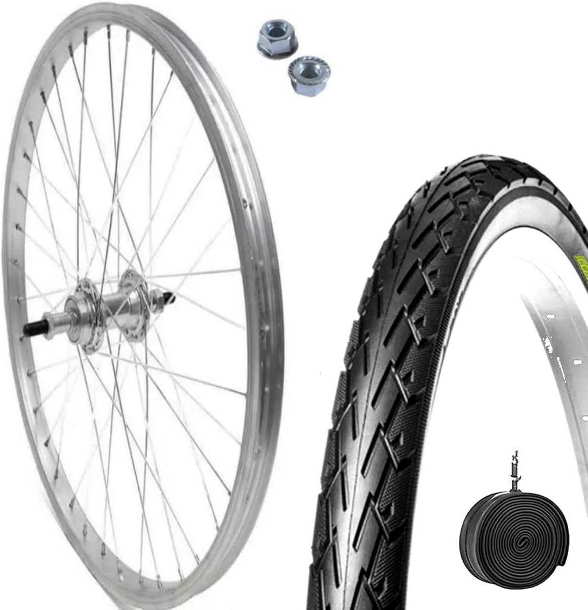 28 inch Achterwiel Compleet met Zwarte Stadsfietsband 7-Speed | Geschikt voor Trekkingfiets