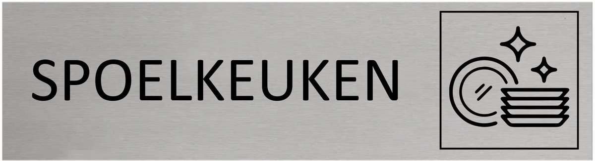 CombiCraft aluminium deurbordje Spoelkeuken - 165 x 45 mm met tape