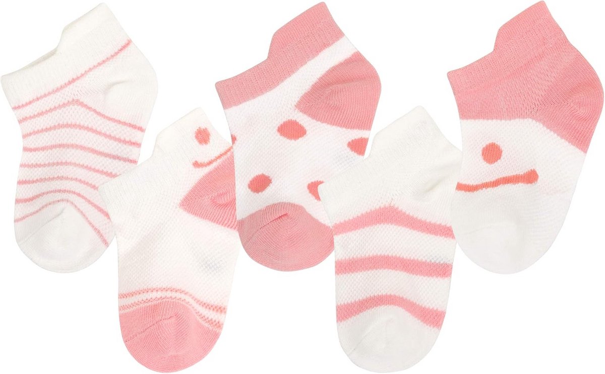 5 Paar Dunne Katoenen Sokken Baby en Kind - Ademend en Elastisch - Diverse Maten 0-3 Jaar