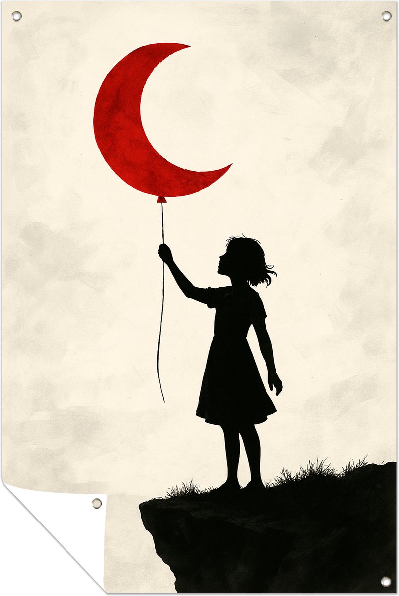 Silhouet meisje - Schutting decoratie - Tuinposter - 50x75 cm