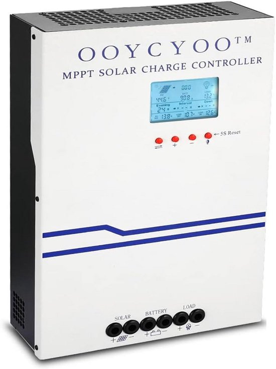 100A MPPT Solar Laadregelaar 12V/24V Automatisch Herkenning voor Zonnepanelen tot 2600W