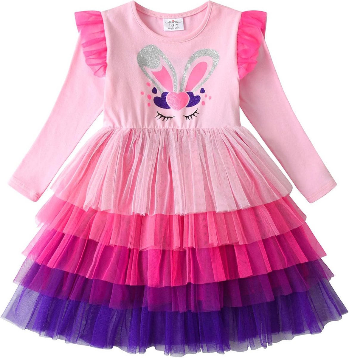 Meisjes Jurk met Dierenprint Tule Prinsessenjurk voor Feestjes en Dagelijks Gebruik