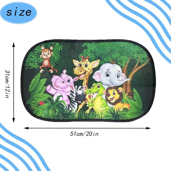 Zonnekleppen voor in de auto voor kinderen/baby's - Uniek zonwerend effect - biedt bescherming zonder het licht volledig te blokkeren - eenvoudig te installeren - elektrostatische filmadsorptie - 2 stuks - afmeting 51 x 31 cm –G van Merkloos — afbeelding 3