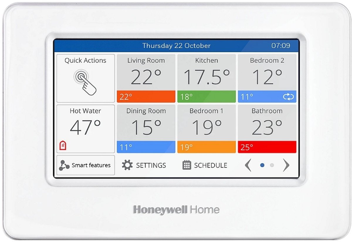 Honeywell Home evhome bedienpaneel – Slimme draadloze zoneregeling tot 12 zones (ATC938G4000)