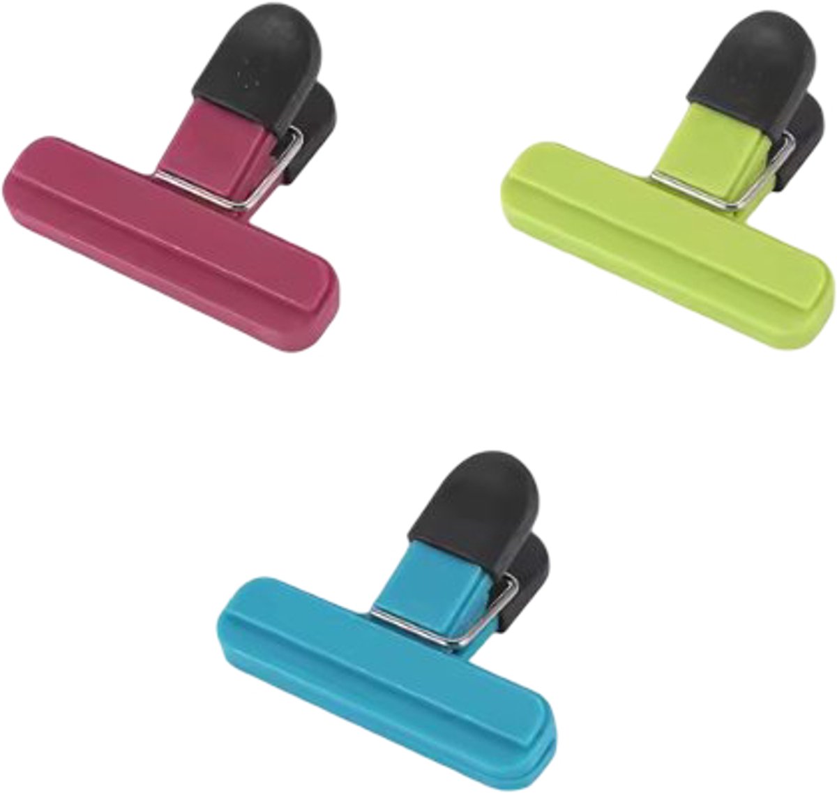 Luxyana® Vershoudclips – Duurzame Afsluitclips voor de Keuken – Set van 3 Vershoud Knijpers – Mix