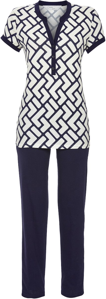 Ringella pyjama met grafisch patroon - Blauw - Maat - 38
