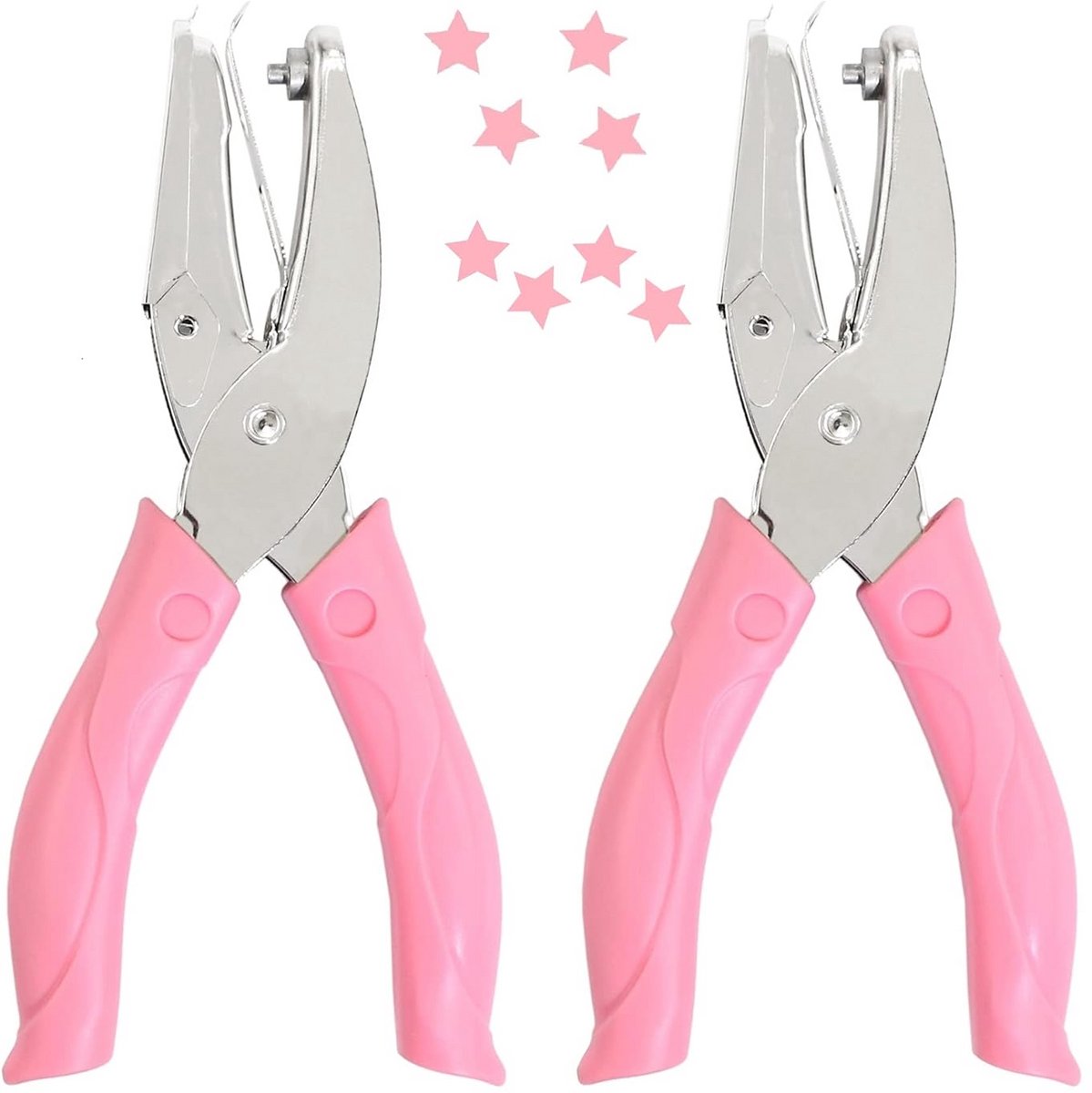 2-Pack Starvormige Enkele Gat Ponsen - Metalen Handperforator met Comfortabele Handgrepen voor Labels en Tickets