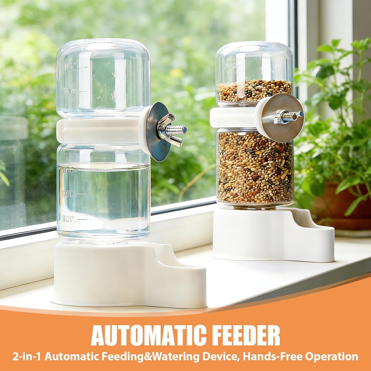 Vogelwaterdispenser Set van 2 - Automatische Vogeldrinkkooi thumbnail 2