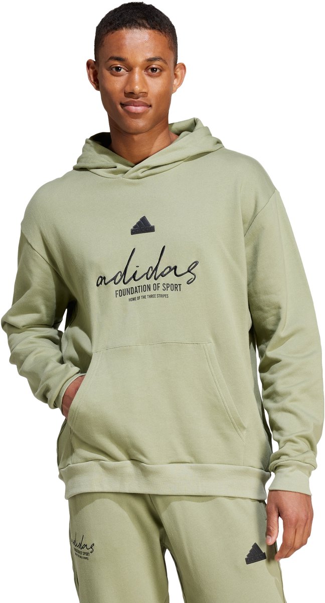 Adidas Sportswear Brand Love French Terry Hoodie Heren Groen