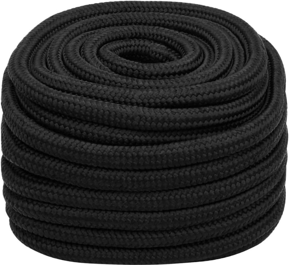 Sterk Zwart Boottouw van Polypropeen - 20mm dik x 100 meter