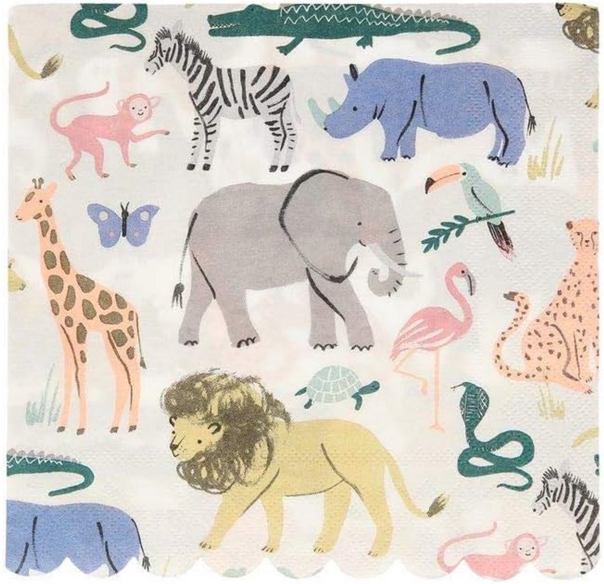 Grote Safari Dieren Feestservetten voor Kinderfeestjes - 20 Stuks