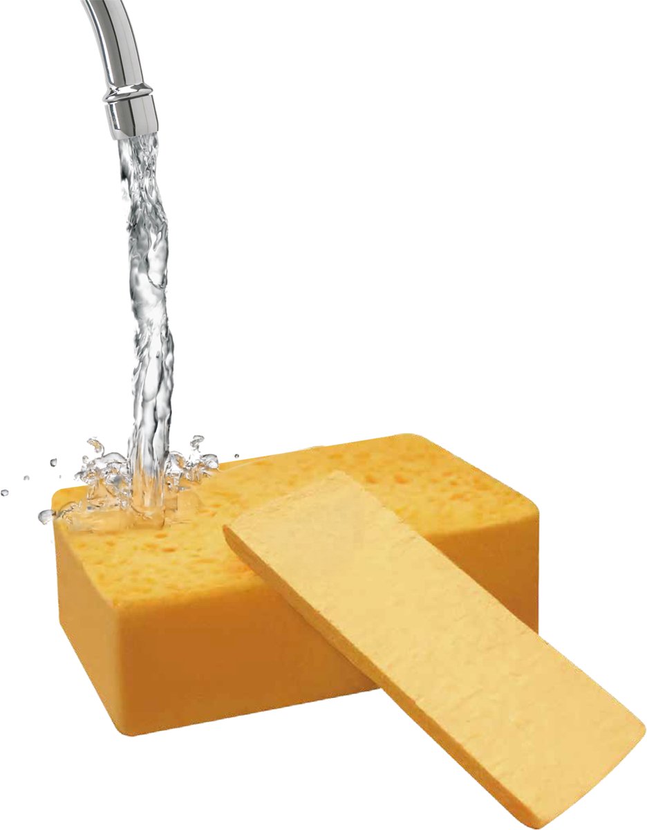 Valma ECO Pop-Up Cellulose Spons - 100% natuurlijk & biologisch afbreekbaar - Zeer dun, plat schijfje met minimale afmetingen – Zet onder kraan uit tot 16x10x4cm - Hoog absorberend vermogen